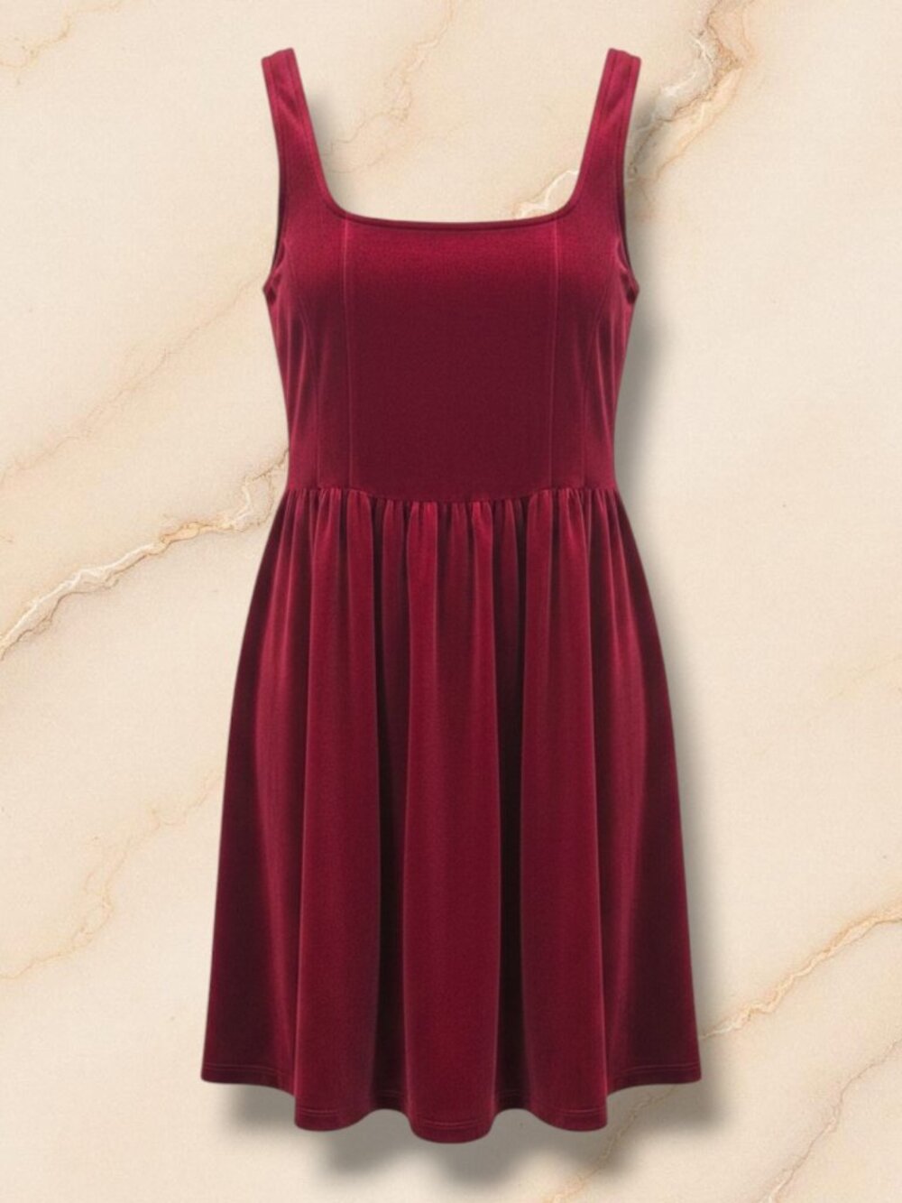 Old Navy Aurora Red Stretch Velvet Pocket Tank Mini Dress Medium‎
